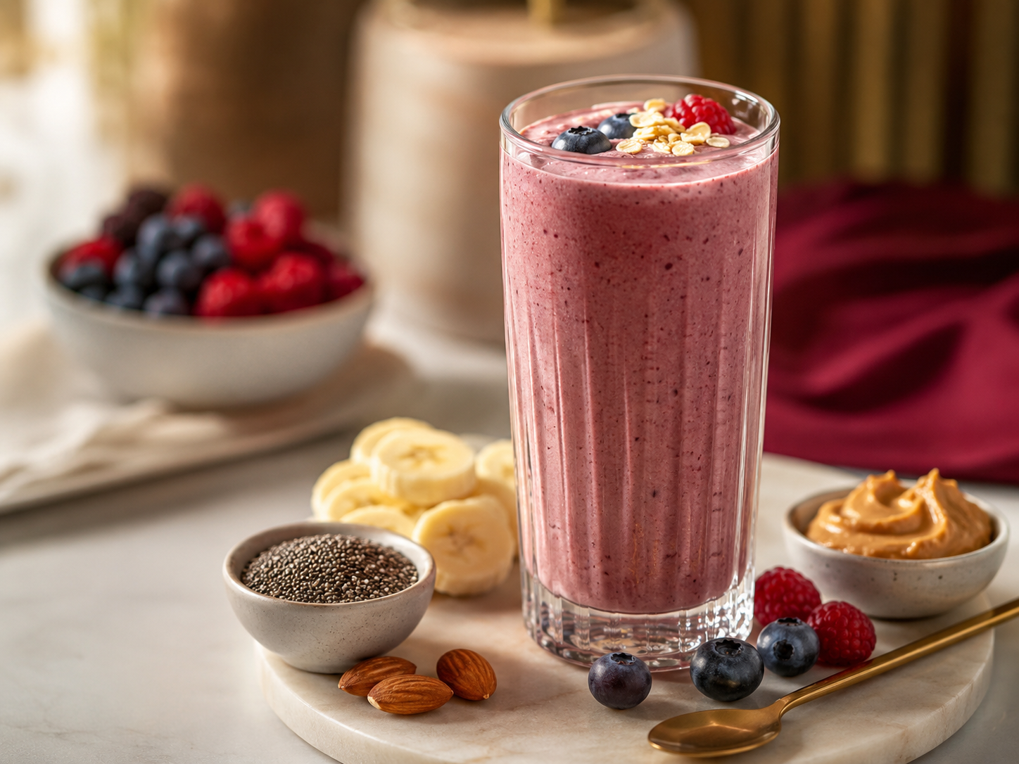 Berry protein shake at Aim Fitness Culture & Cafe